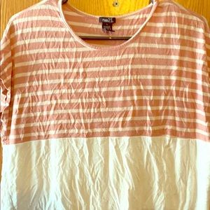 Pink White Navy Blouse